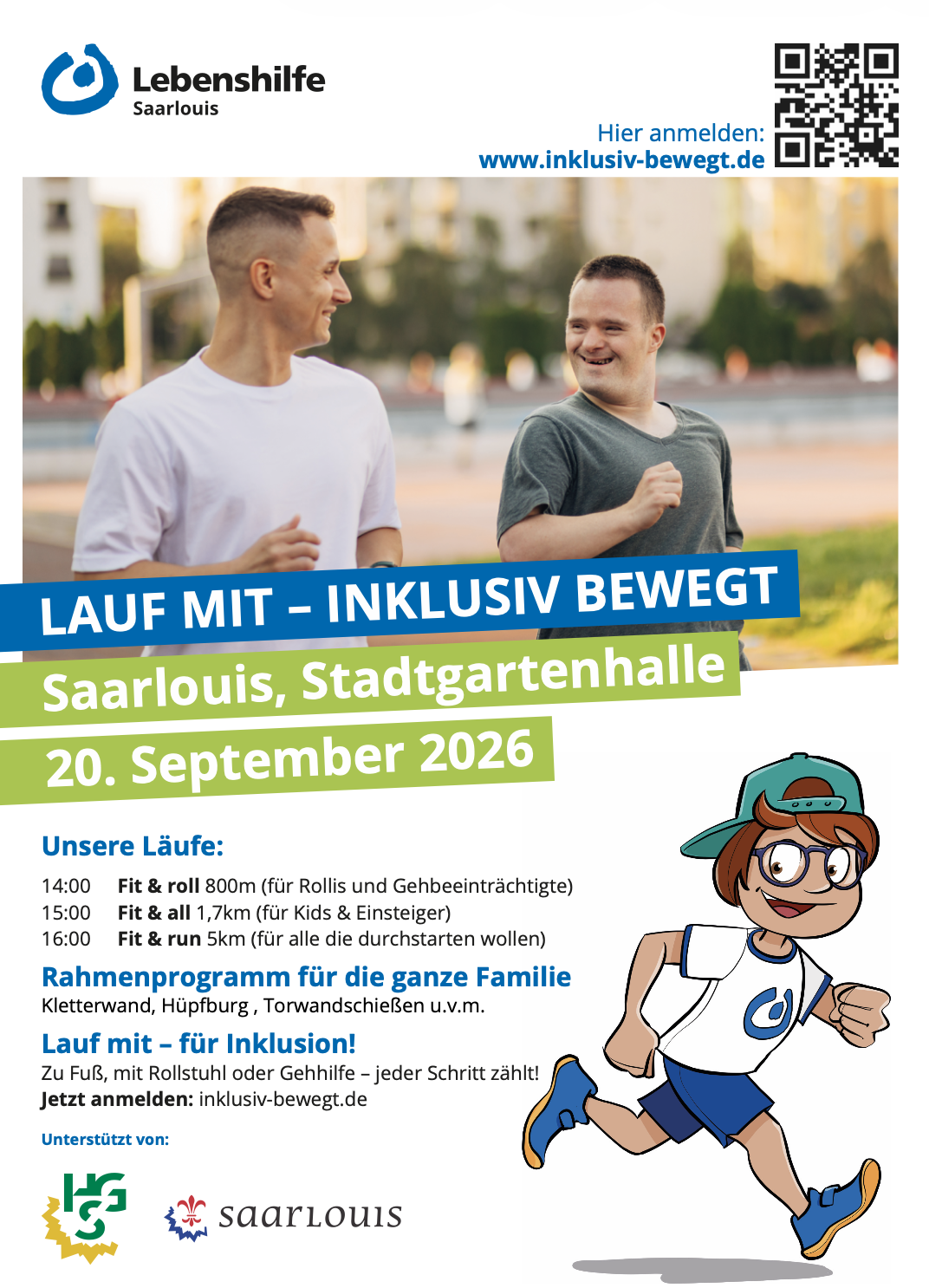 Plakat zum Inklusiven Lauf am 20. September 2026